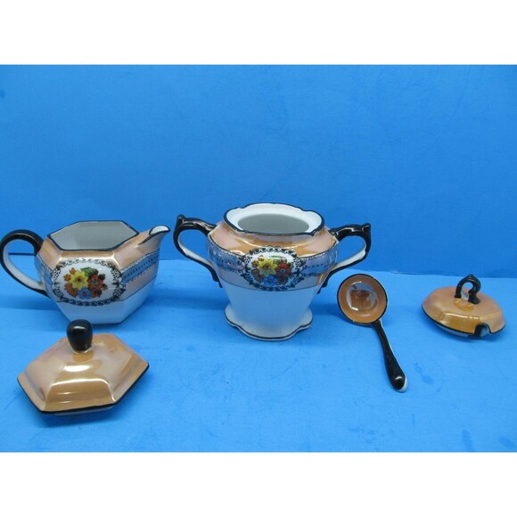 Noritake Morimura Hand Painted Sugar Bowl And Creamer Set - Picture 5 of 12